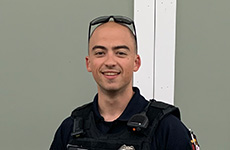 Ed Caroselli in 2022, in police uniform