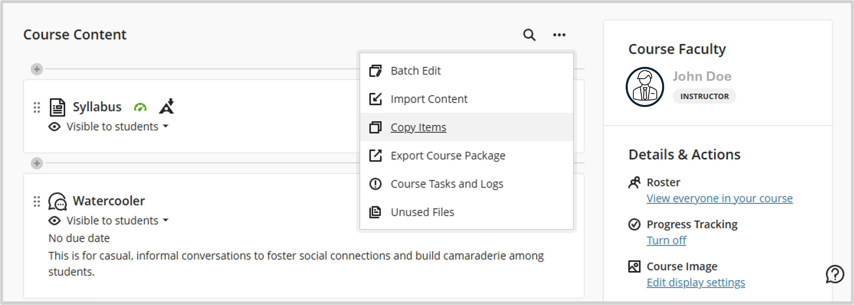 Blackboard Ultra Copy Items