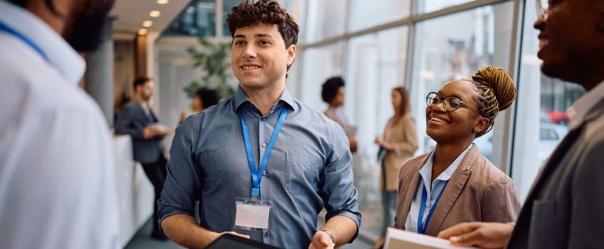 entrepreneurship students interacting