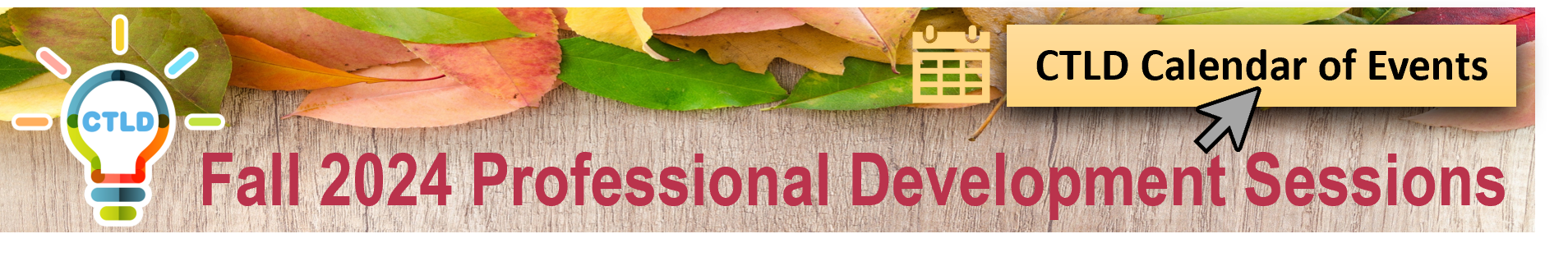 Fall 2024 Professional Development Sessions Banner