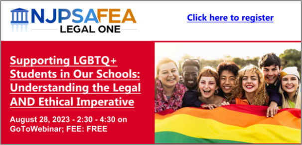 Supporting LGBTQ+ students in our schools - August 28 at 2:30pm