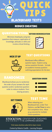 Blackboard Tests - Reduce Cheating