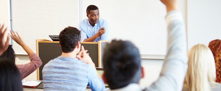 A Teacher in her classroom