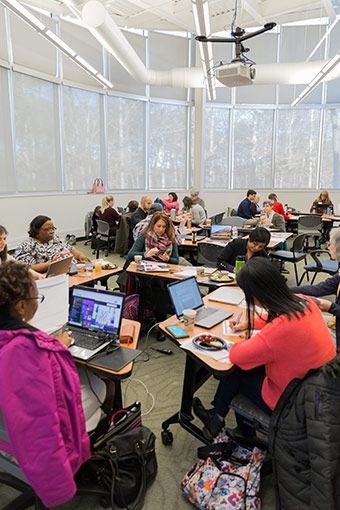 Faculty participating at a FAWN event