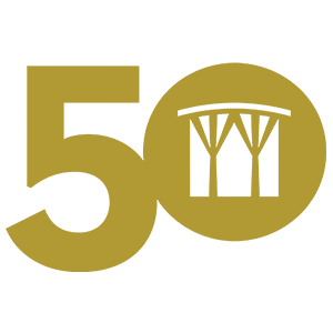 Stockton University 50th logo