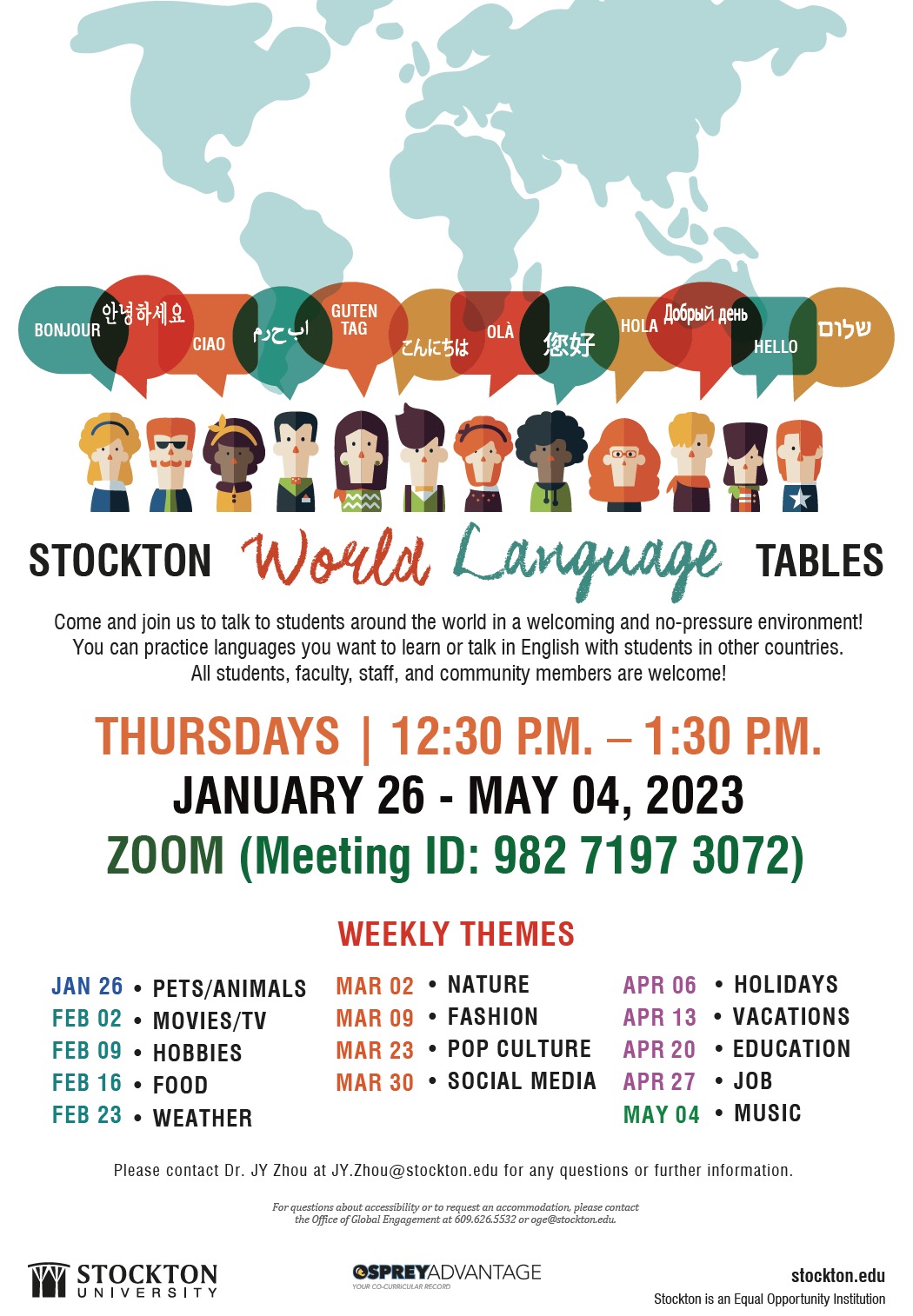 Stockton World Language Tables Spring 2023