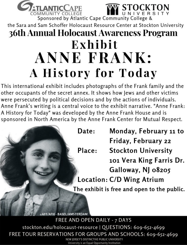 Anne Frank Exhibit Flyer