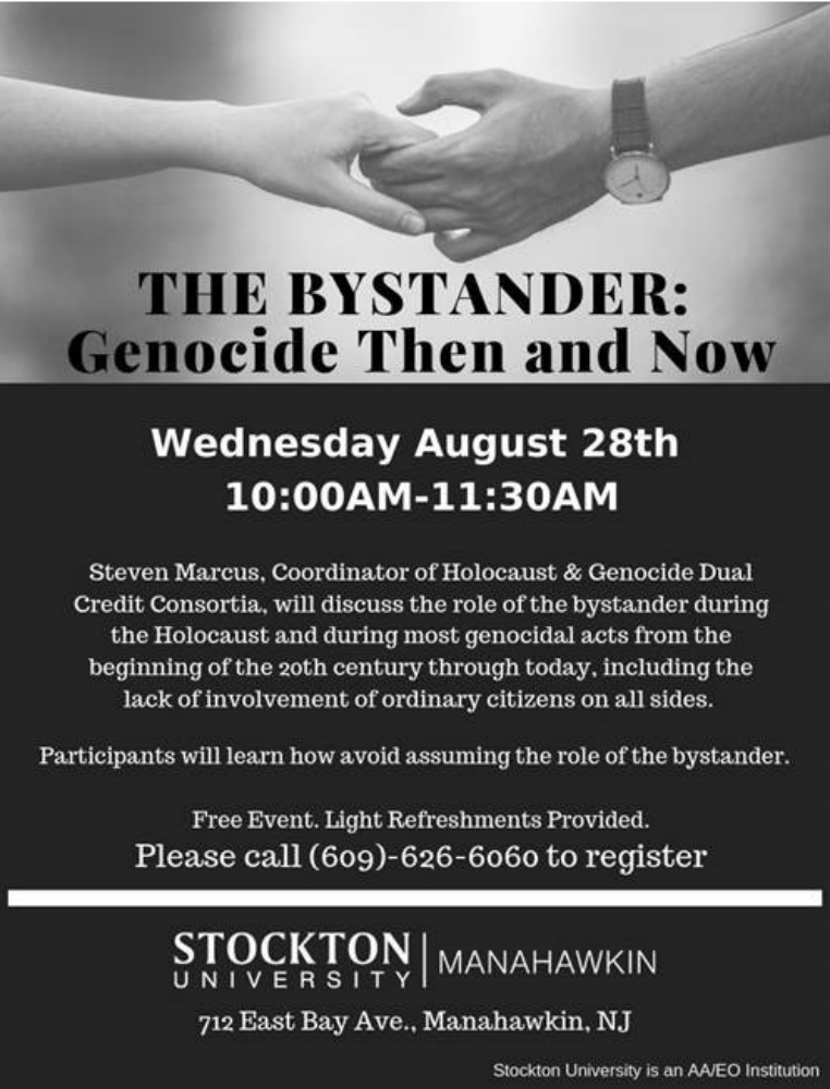 "The Bystander: Genocide Then and Now" Flyer
