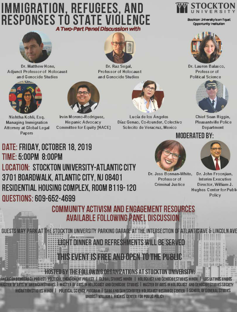 Immigration, Refugees, and Responses to State Violence Panel Flyer 2019