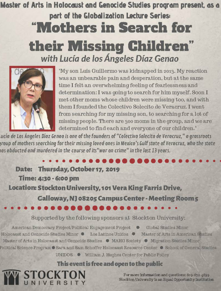 "Mothers in Search for their Missing Children” Lecture Flyer 2019