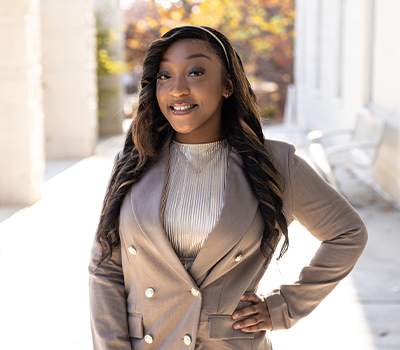 Outdoor headshot portrait of Destiny Randolph