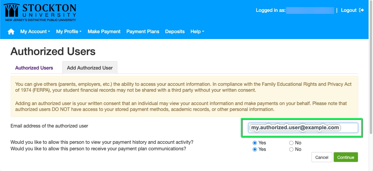 Touchnet add user input