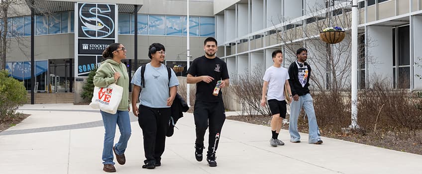 Stockton University students on campus