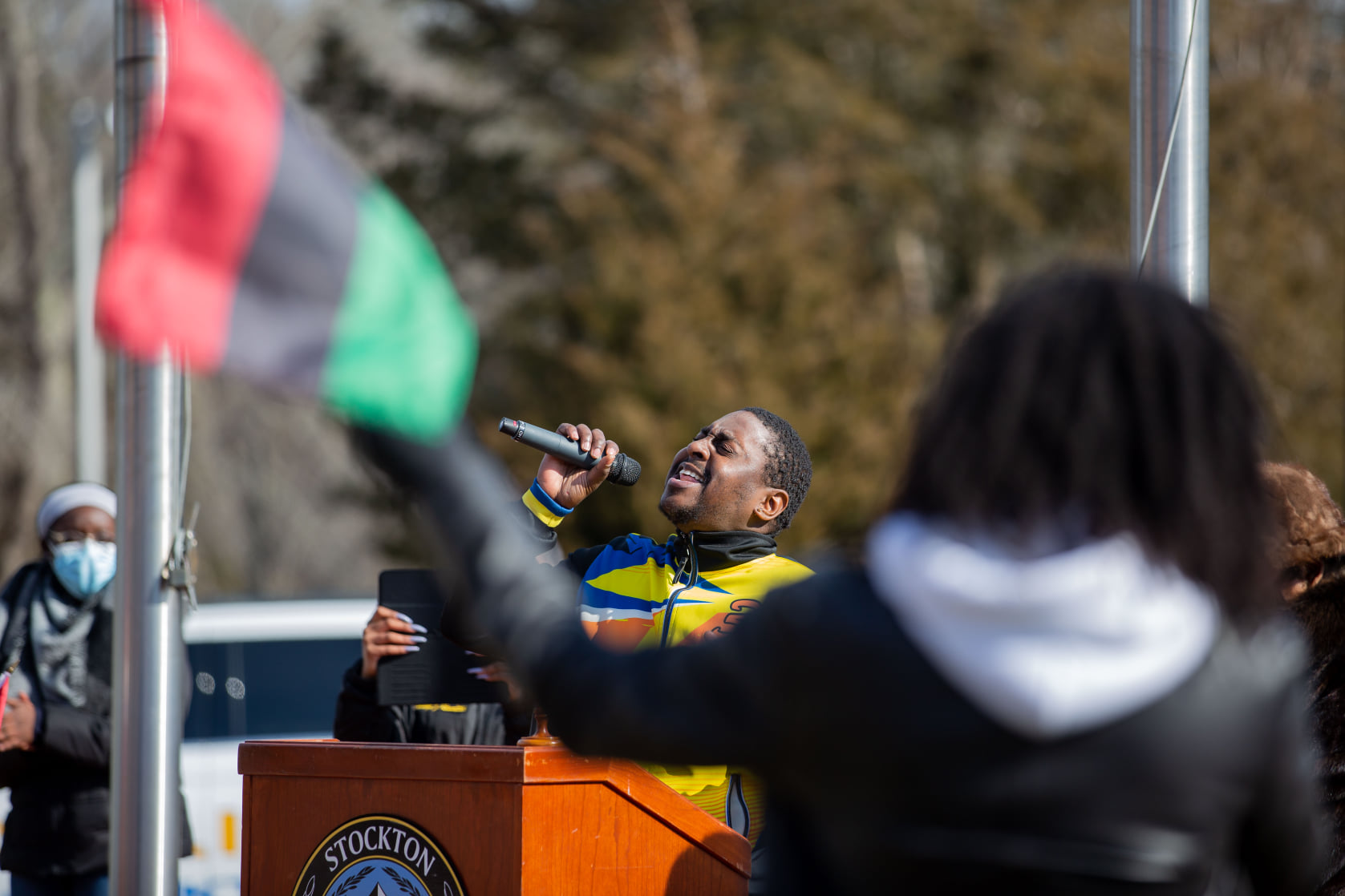 Jesus Barnes during his performance at UBSS flag raising ceremony