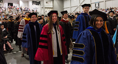 faculty in regalia at commencement