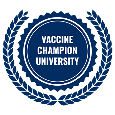 Vaccine Chamption University badge