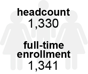 Headcount of School of Natural Sciences and Mathematics student enrollment fall 2019