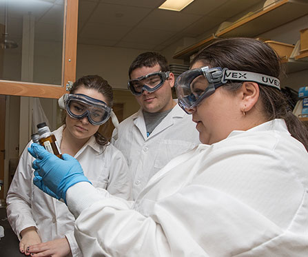 Image of Stockton University chemistry professor, Dr. Pamela Cohn and Student Spaceflight Experiments Students 