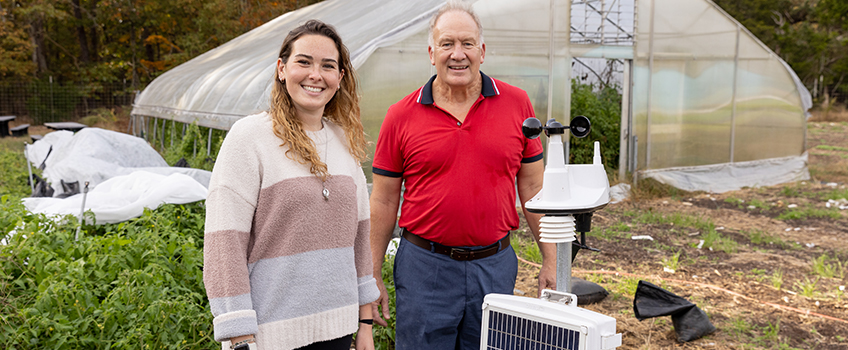 Student Courtney Weber and Associate Professor of Physics Joseph Trout 