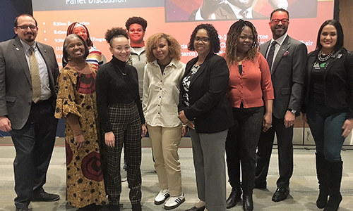 Staff at 5th Martin Luther King, Jr. Day of Service High School Panel Discussion 