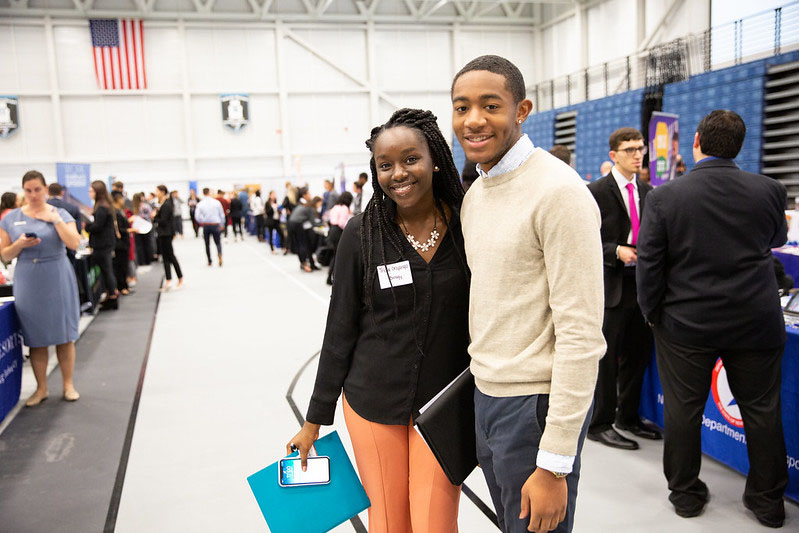 girl and man smiling