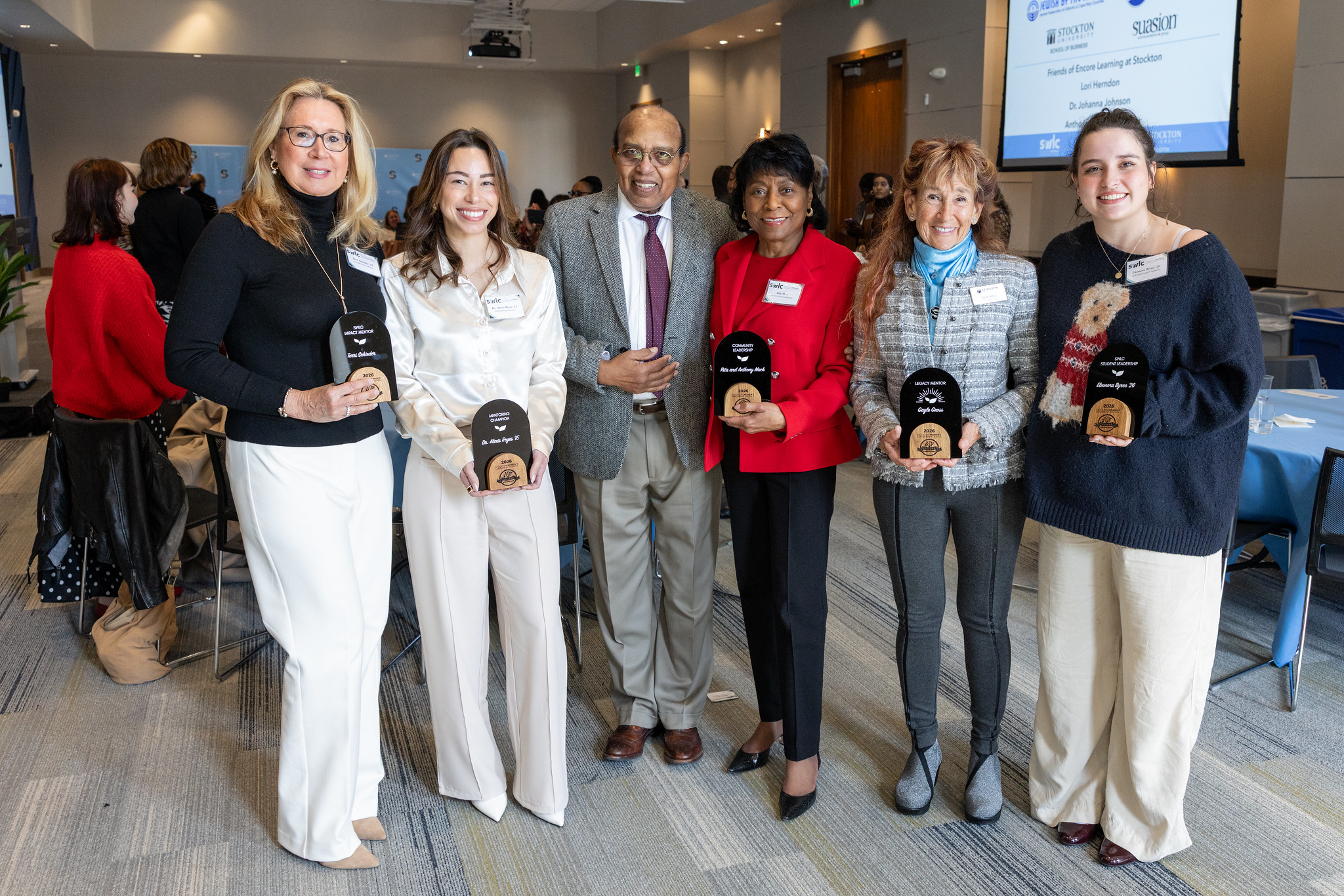 the six "Excellence in Mentoring Awards" honorees at the award ceremony.