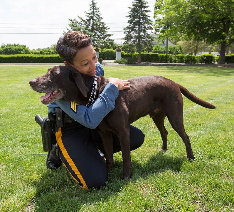 Lieutenant Tracy Stuart with K-9 Hemi