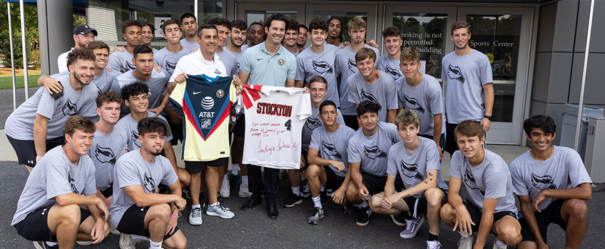 Santiago Solari the Stockton men's soccer team