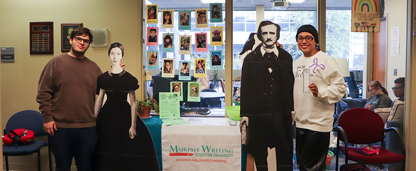 National Day on Writing Literature majors during national day on writing celebration.