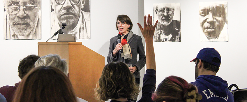 guggenheim presentation Laura Auricchio presents to audience