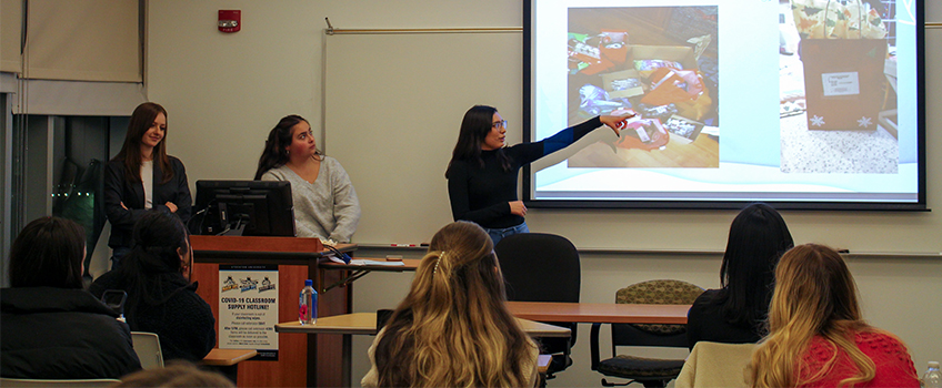 speech therapy students presenting