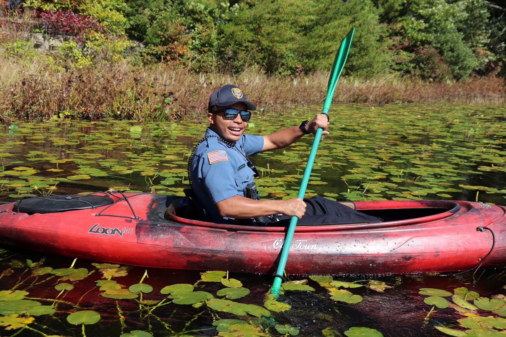 man canoeing 