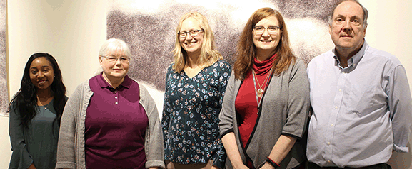 From left, Wilhelmina Kennedy, Associate Professor of Biology Karen York, Dr, Catherine Bolten, Professor of Biology Margaret Lewis and Professor of Psychology and Director of SCOSA David Burdick.