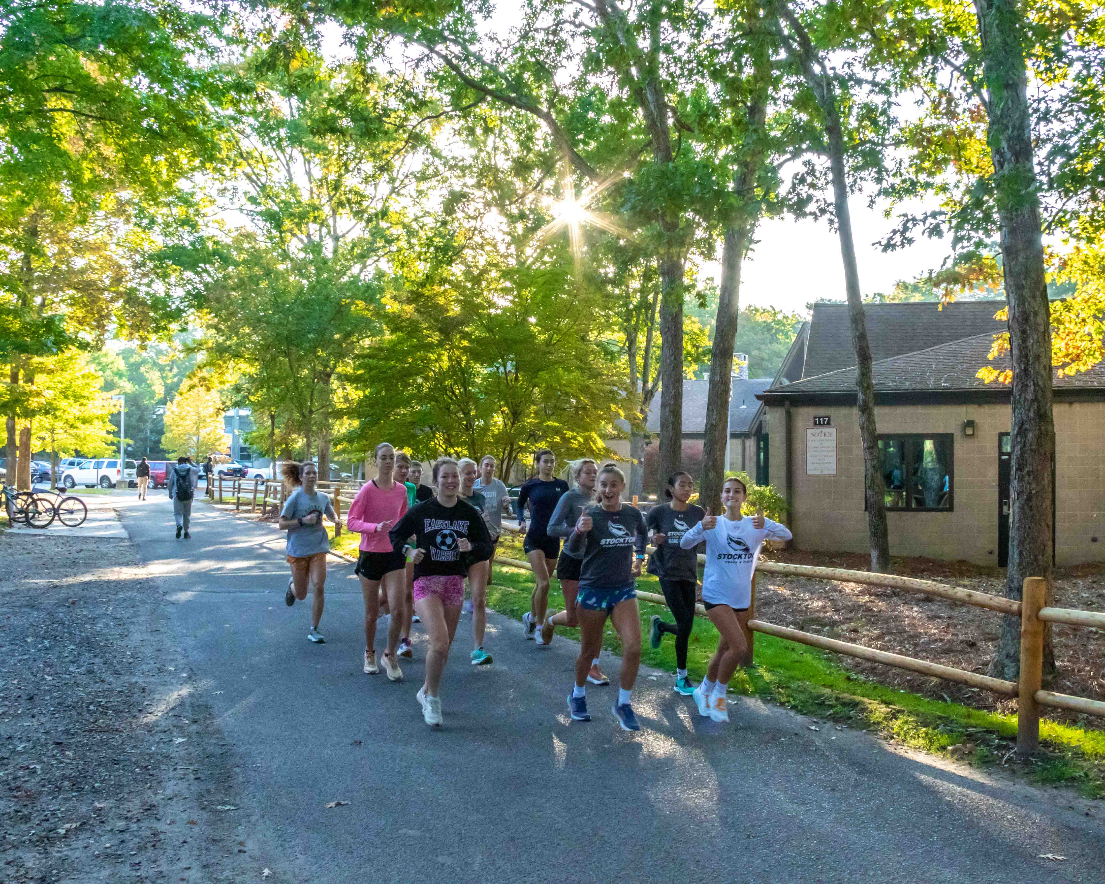 students running on trail