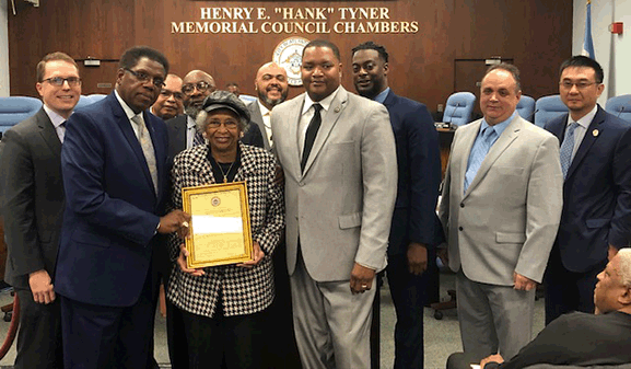 Juanita High being recognized during the Dec. 12 Atlantic City City Council meeting 