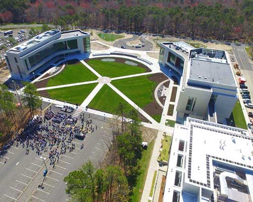 Aerial of academic quad expansion