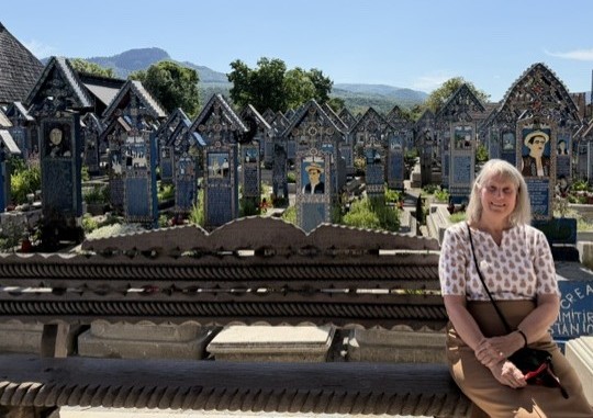 Lisa Cox visits Merry Cemetery in Săpânța, Romania