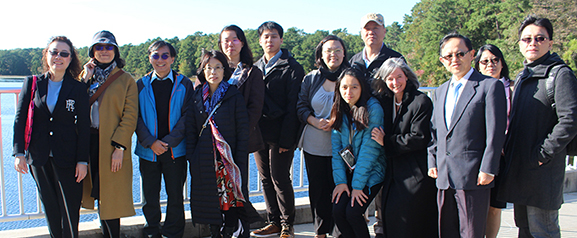 Guests from Taiwan and faculty and staff from Stockton visit Lake Fred