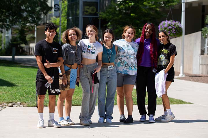 A group of smiling students