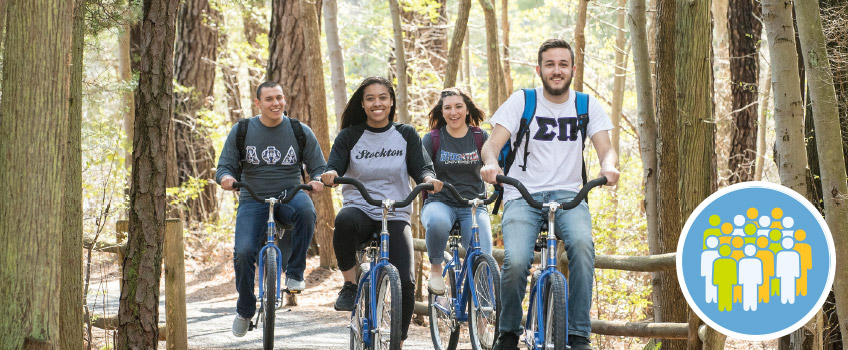 students riding bicycles