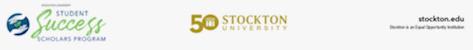 logos of the Student Success Scholars Program and Stockton University