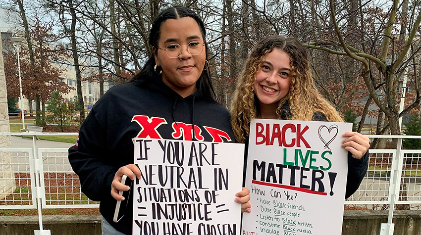 Aleyshka and Yesenia at the BLM march